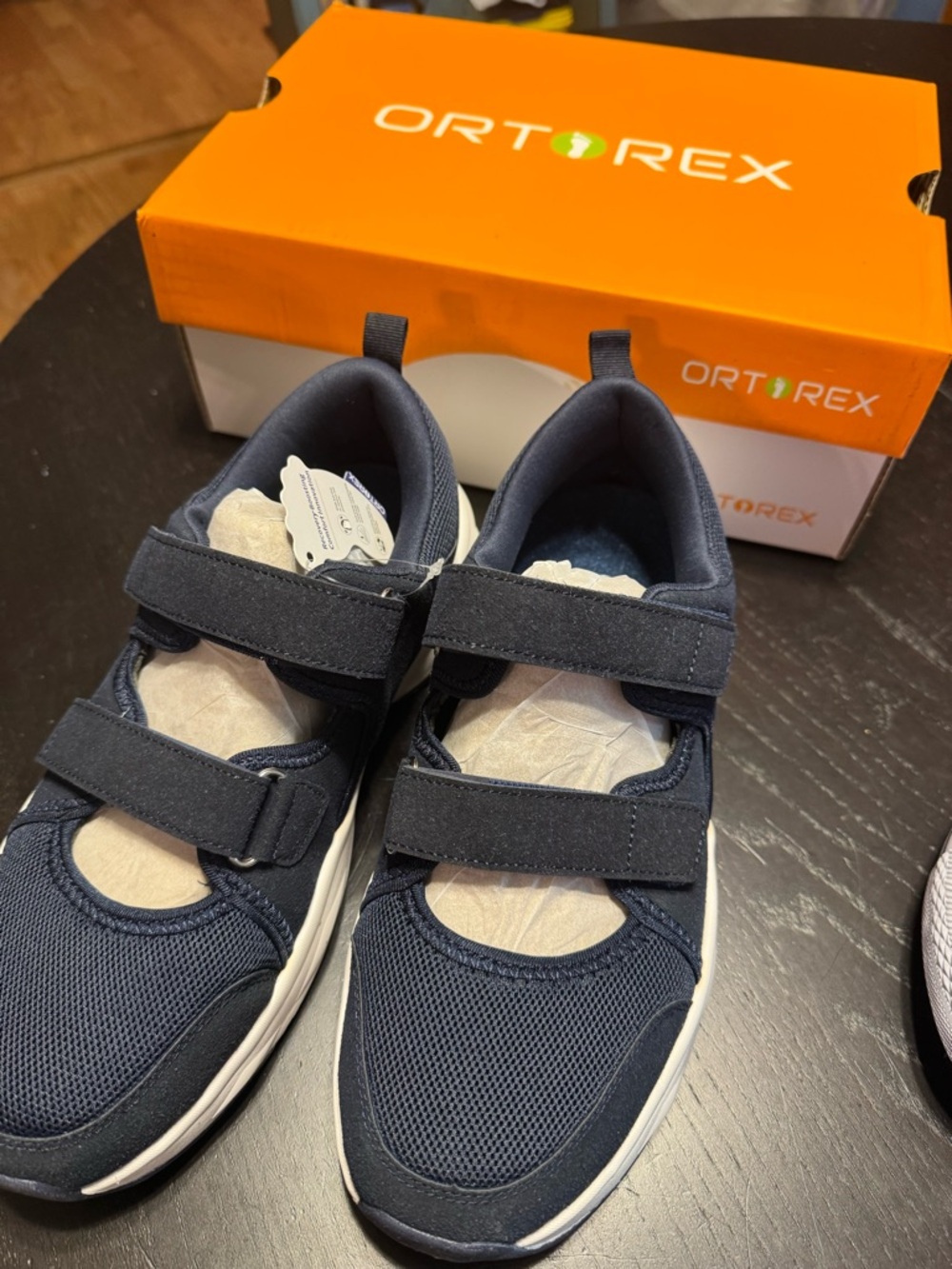 Women’s Navy Velcro Strap Sneakers